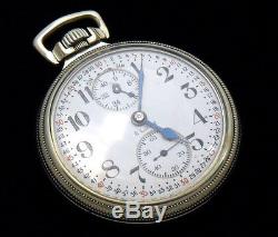 M64 Elgin FATHER TIME 16s 21j Antique Railroad GF Pocket Watch with WIND INDICATOR