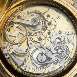 MINUTE REPEATER CHRONOGRAPH Solid 18k Gold Antique Repeating Pocket Watch
