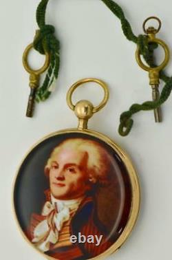 MUSEUM French Revolution 18k gold&enamel pump repeater pocket watch. Robespierre