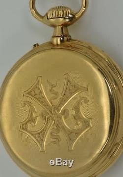 MUSEUM antique Patek Philippe 18k solid gold calendar pocket watch c1890. RARE