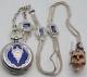 Museum Antique Victorian Silver&enamel Pocket Watch&memento Mori Skull Chain Fob