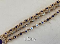 Magnificent 15ct Gold Enamel Albertina Bracelt Tassel For Pocket Watch Chain