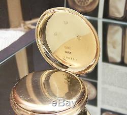 Mans Rolex 1928 Antique Vintage Solid Gold Half Hunter Pocket Watch Serviced