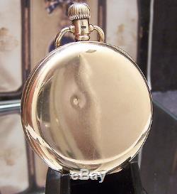 Mans Rolex 1928 Antique Vintage Solid Gold Half Hunter Pocket Watch Serviced