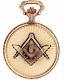 Masonic Pocket Watch Full Hunter With Compasses And Square Antique Gold Plated