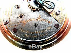 Mega Rare Antique 18s 23J Railroad Illinois Bunn Special Gold Pocket Watch Mint