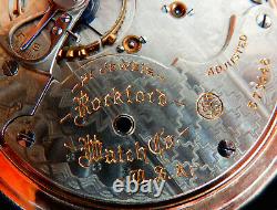 Mega Rare Antique Railroad 18s 21J Rockford Grade 810 Gold Pocket Watch Mint