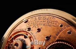 Mega Rare Antique Railroad 18s Waltham Riverside Gold Pocket Watch Mint Serviced