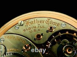 Mega Rare Antique Railroad 21J 18s Elgin Father Time Pocket Watch Mint Serviced