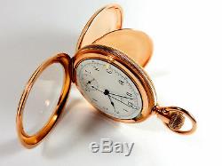 Mega Rare Antique Waltham Split Second fly-back Chronograph Gold Pocket Watch