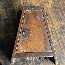 Mid 18c Square Pillar Verge Watch Movement In Period Mahogany Case Baker Chatham