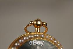 Montre De Gousset Ancien Or 18k Antique Enameled Solid Gold Pocket Watch Digeon