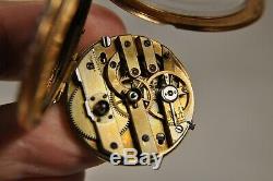 Montre Gousset Ancienne Or Massif 18k Emaille XVIII Antique Enameled Gold Watch