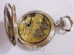 Montre de poche LeCoultre à sonnerie argent niellé Antique repeater pocket watch