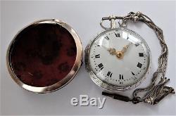 Museum Silver & Shell Pair Cased Verge Fusee Chain Driven Pocket Watch Working