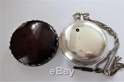 Museum Silver & Shell Pair Cased Verge Fusee Chain Driven Pocket Watch Working