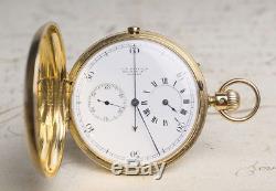 NICOLE NIELSEN REGULATOR DIAL CHRONOGRAPH Solid 18k GOLD Antique Pocket Watch