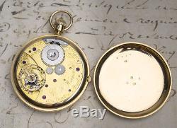 NICOLE NIELSEN REGULATOR DIAL CHRONOGRAPH Solid 18k GOLD Antique Pocket Watch