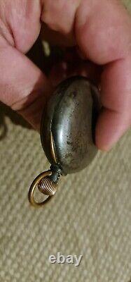 NO RESERVE iron Pocket Watch Vintage Antique see pictures