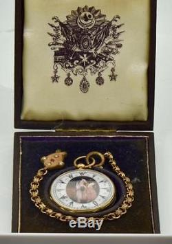 ONE OF A KIND antique 18k gold watch/fancy erotic dial for Ottoman Sultans Court