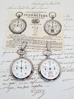 Old vintage antique pocket watch style 2 x job lot bundle pedometers yards