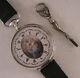 Oriental Erotic 150 Years Old Cylindre 1870 French Silver Wrist Watch Serviced