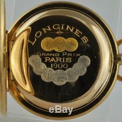 Original 1900' Longines 18k Solid Gold & Diamonds Pendant Pocket Watch Antique