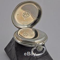 Original Antique Longines Mint Enamel Dial Manual Wind Open Face Pocket Watch