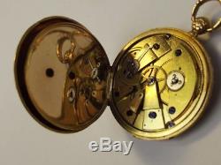 Ornate Antique c1820 LeRoy & Fills Gold Open Face Pocket Watch