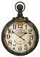 Oversized Distressed Antique-style Pocket Watch Wood Wall Clock Patina Color 39