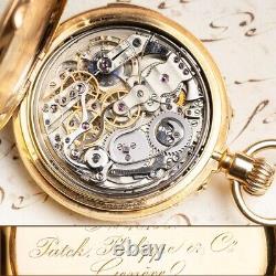 PATEK PHILIPPE withExtract FIVE MINUTE REPEATING CHRONOGRAPH Antique Pocket Watch