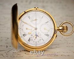 PERPETUAL CALENDAR MINUTE REPEATER CHRONOGRAPH Solid Gold Antique REPEATING Pock