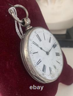 PG DENIER Pocket Watch Silver Man Woman Mechanism Stick, Works, Antique