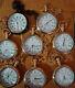 Pcs Of 8 Watch Elgin Vintage Pocket Collectible Antique Brass Pocket Small Gift