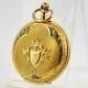 Perfect Antique 18k Solid Gold Pendant 31 Mm Hunter Signed National Watch Co