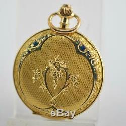 Perfect Antique 18k Solid Gold Pendant 31 MM Hunter Signed National Watch Co
