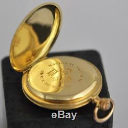 Perfect Antique 18k Solid Gold Pendant 31 MM Hunter Signed National Watch Co