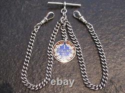 Pocket Silver 925 Necklace Watch England With Toggle Um 1895