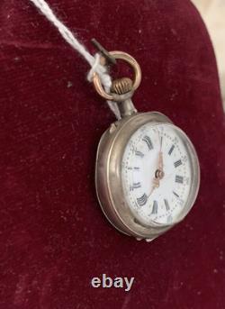 Pocket Watch Silver Del 1800 Chiselled Manual Winding Antique Women's Lever-Back