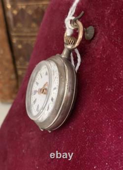 Pocket Watch Silver Del 1800 Chiselled Manual Winding Antique Women's Lever-Back