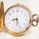 Quarter Repeater & Chronograph Solid 14k Gold Antique Pocket Watch