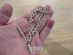 Quality Antique Solid Silver Double Albert Pocket Watch Chain