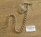 Quality Antique Sterling Silver Single Albert Pocket Watch Chain With Fob