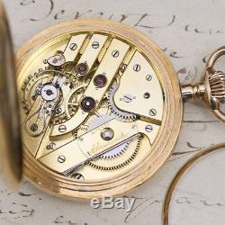 Quality PIVOTED DETENT CHRONOMETER in 18k Gold Hunter Case Antique Pocket Watch