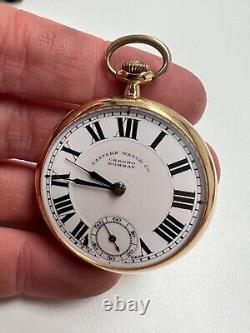 RARE ANTIQUE EASTERN WATCH Co CHRONO BOMBAY 14k GOLD CASED POCKET WATCH WORKING