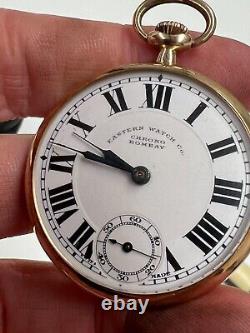 RARE ANTIQUE EASTERN WATCH Co CHRONO BOMBAY 14k GOLD CASED POCKET WATCH WORKING