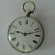 Rare Antique English Silver Consular Cased Verge Fusee Pocket Watch London C1859