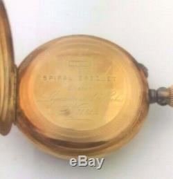 RARE Antique ANCRE Spiral Breguet Chaton Pocket Watch Gold K14