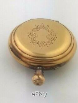 RARE Antique ANCRE Spiral Breguet Chaton Pocket Watch Gold K14