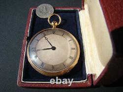 RARE FRENCH 18K SOLID GOLD DUPLEX QUARTER REPEATER POCKET WATCH c. 1830 / Box